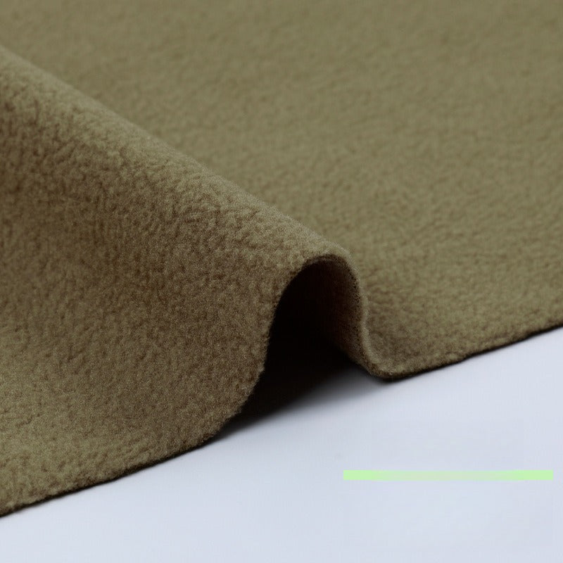 Fleece Fabric, Short Pile Solid, for Jackets, Linings & Plush Toys - Dark Khaki