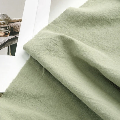 Washed Cotton Linen-Look Fabric, for Hanfu, 54 in Wide - Light Green