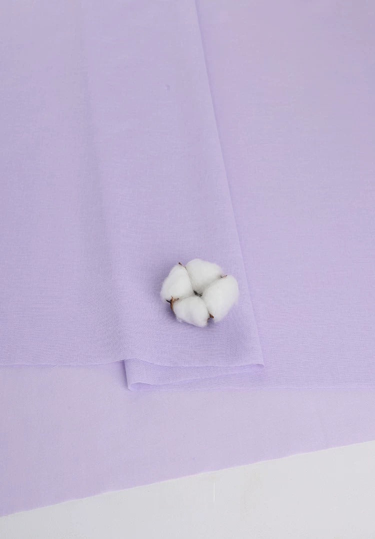 Cotton Lining Fabric, Anti-Static Solid, for Dress, Blouse & Skirt Linings - Light Purple