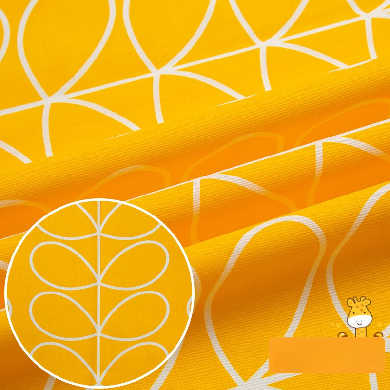 Cotton Twill Fabric, Kids Cartoon Print, for Kids' Bedding, Babywear & Quilts - Yellow Leaves