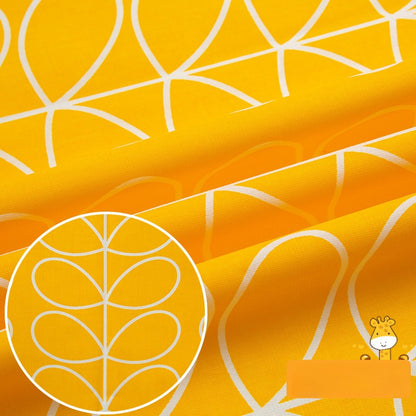 Cotton Twill Fabric, Kids Cartoon Print, for Kids' Bedding, Babywear & Quilts - Yellow Leaves