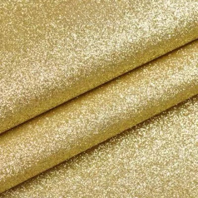 Chunky Glitter Fabric By The Yard | 25 Colors, 59" Wide for Wedding Decor & Hand Craft - Light Gold