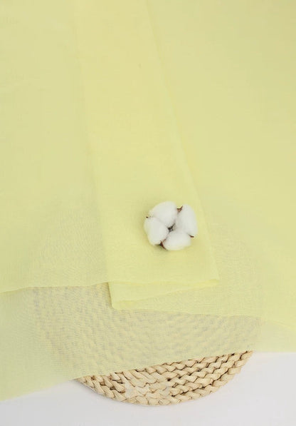 Cotton Lining Fabric, Anti-Static Solid, for Dress, Blouse & Skirt Linings - Light Yellow