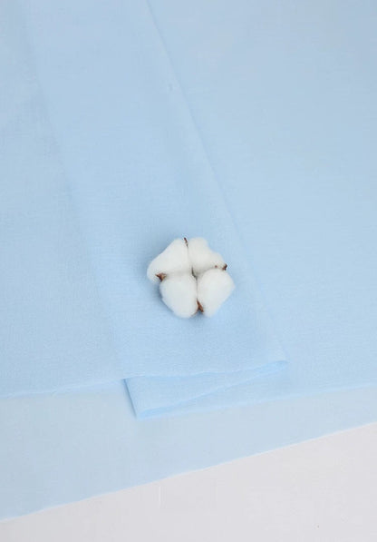 Cotton Lining Fabric, Anti-Static Solid, for Dress, Blouse & Skirt Linings - Light Blue