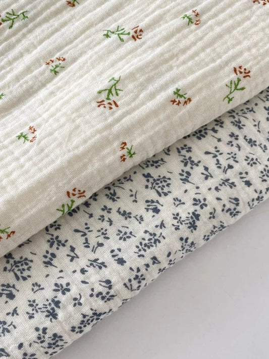 Cotton Double Gauze Floral Fabric, for Baby & Summer Sewing