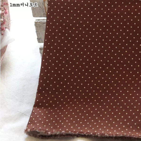 Cotton Linen Check Fabric, for Curtains & Cushions - Polka Dot