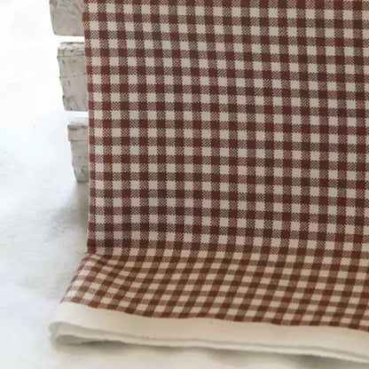 Cotton Linen Check Fabric, for Curtains & Cushions
