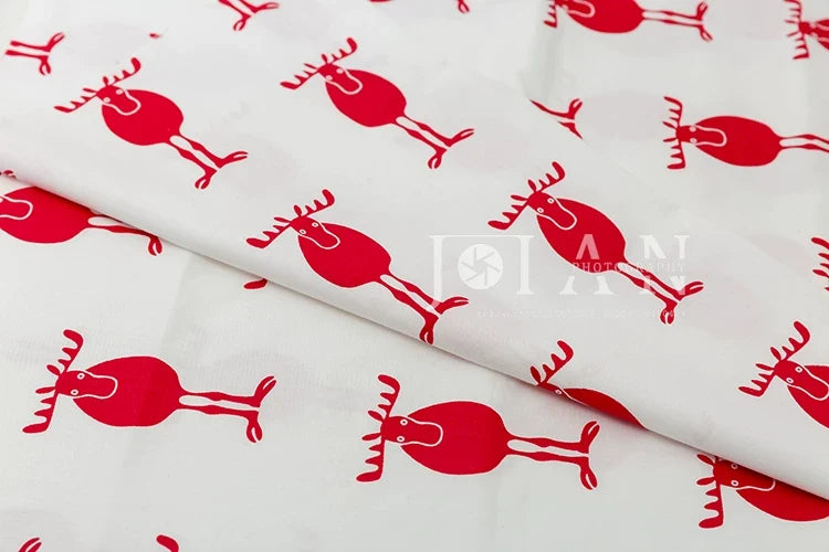Heavy Cotton Linen Daisy Fabric, for Curtains & Upholstery - Wishing Deer White