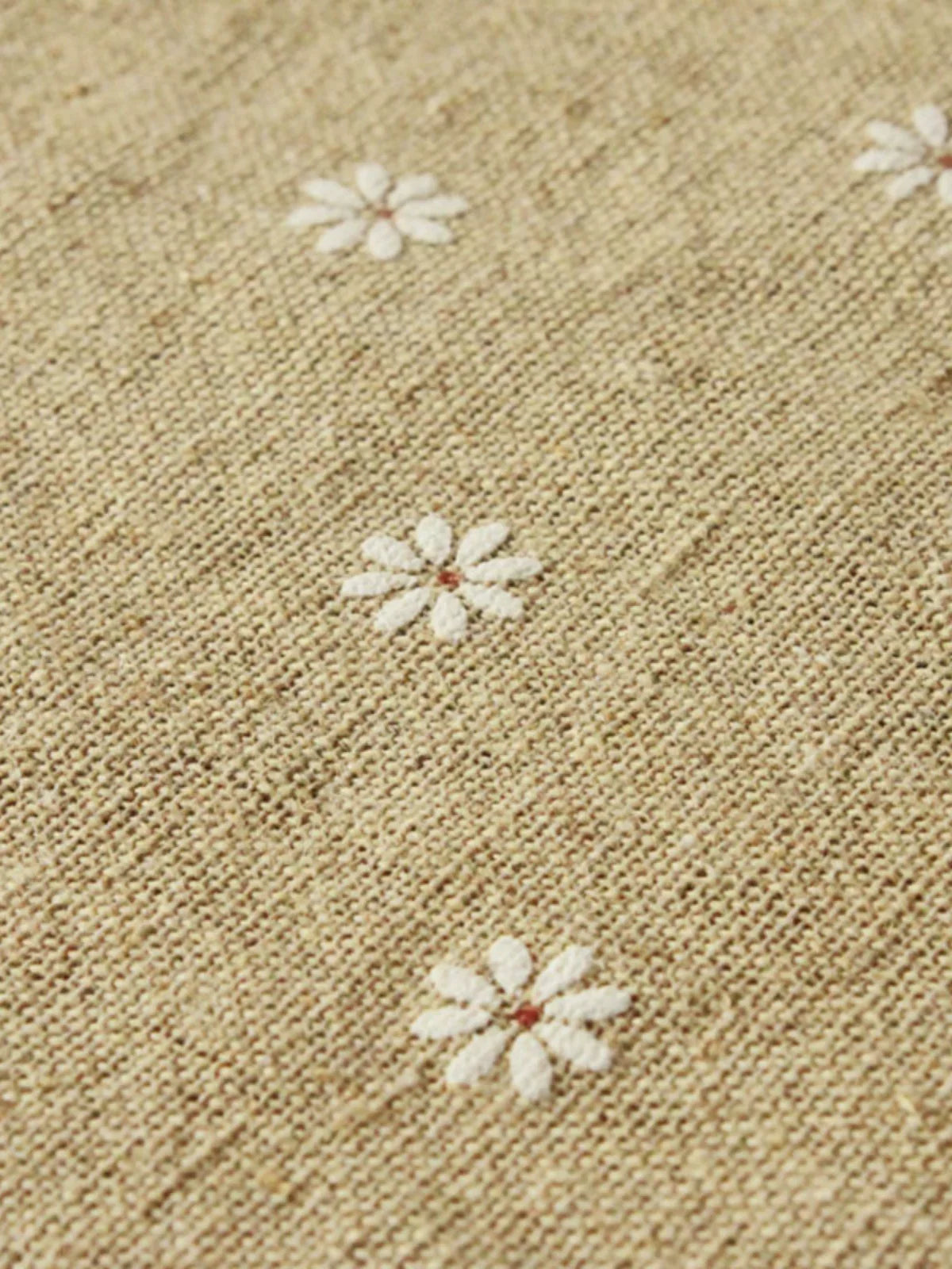 Heavy Cotton Linen Daisy Fabric, for Curtains & Upholstery