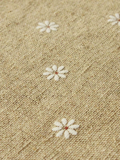 Heavy Cotton Linen Daisy Fabric, for Curtains & Upholstery