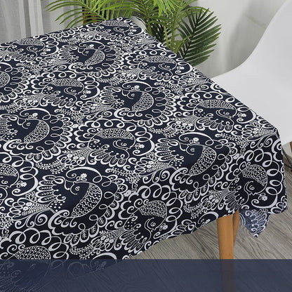 Cotton Linen Fabric, Ethnic Paisley Print, for Tablecloths, Curtains & Bags - Hundred Birds