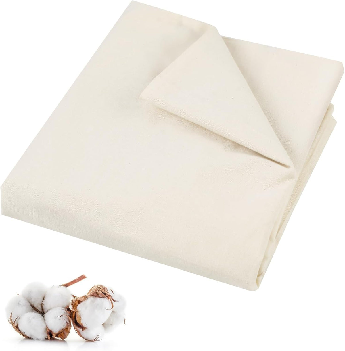 100% Cotton Muslin Fabric, Unbleached for Sewing & Crafts