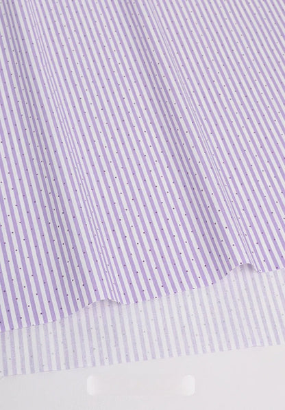 Cotton Fabric, Plaid Stripe & Polka Prints, for Bedding, Tablecloths & Garments - Purple Stripe Dot