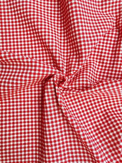 Cotton Polka Dot & Check Fabric, for Shirts & Cushions - 2mm Check