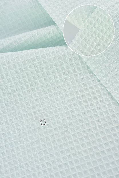 Cotton Waffle Fabric, Pure Solid, for Bathrobes, Pajamas & Home Textiles - Moon White Blue