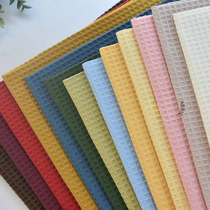 Cotton Waffle Fabric, Pure Solid, for Bathrobes, Pajamas & Home Textiles