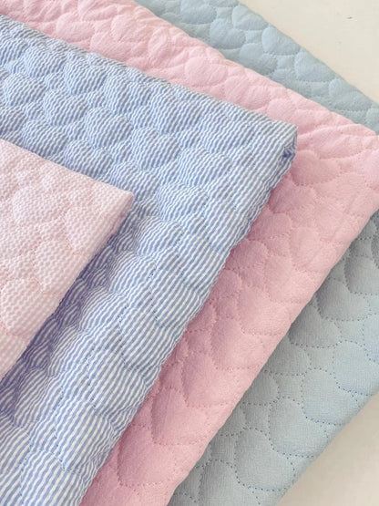 Crinkled Heart Quilted Fabric, Soft for DIY, 55 in Wide