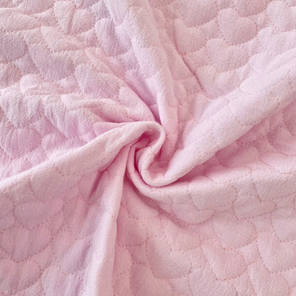 Crinkled Heart Quilted Fabric, Soft for DIY, 55 in Wide - Crinkled Pink Heart