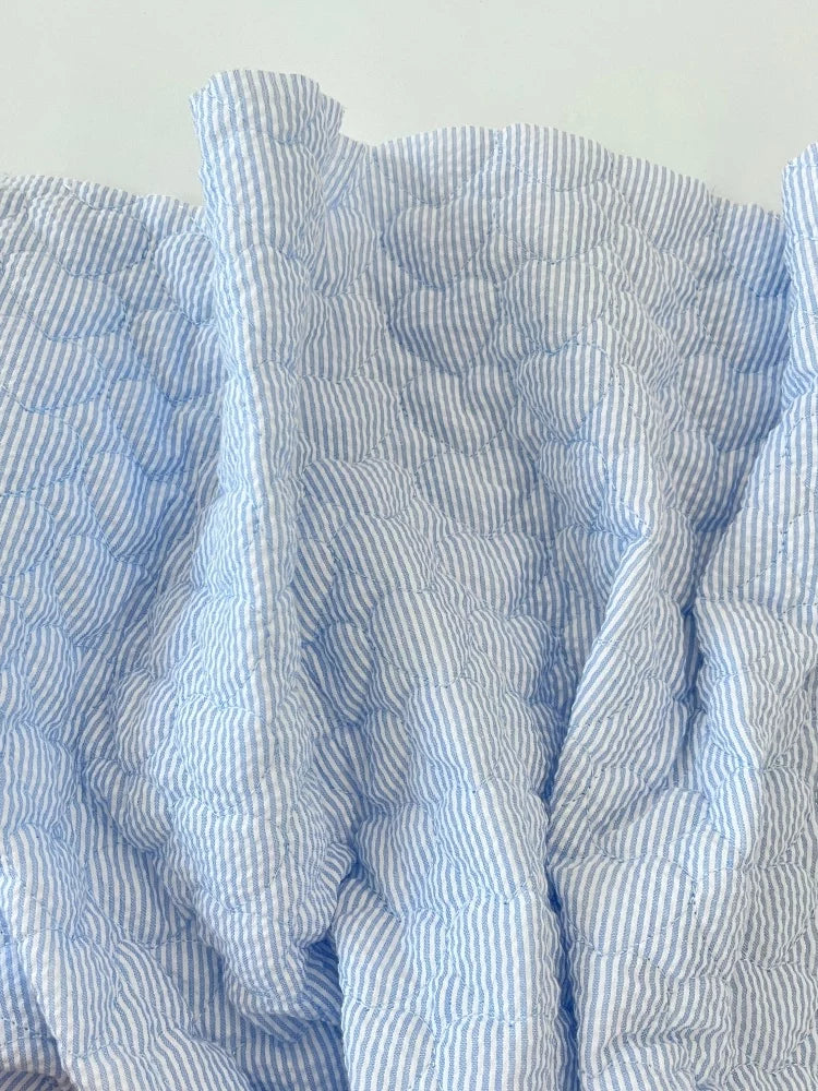 Crinkled Heart Quilted Fabric, Soft for DIY, 55 in Wide