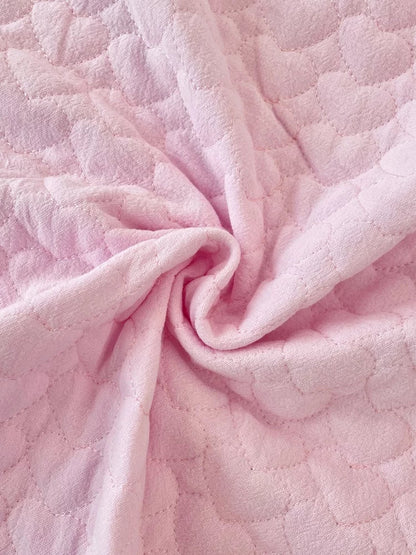 Crinkled Heart Quilted Fabric, Soft for DIY, 55 in Wide