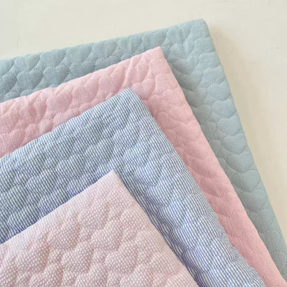 Crinkled Heart Quilted Fabric, Soft for DIY, 55 in Wide