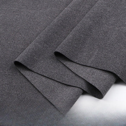 Double-Brushed Stretch Knit Fabric, Warm Cationic Polyester for Thermal Wear - Dark Grey