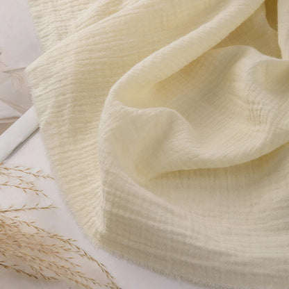Double Crinkle Gauze Cotton, Solid Cloth for Bibs & Blankets - Beige