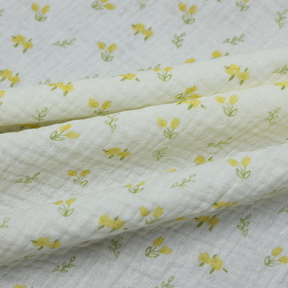 Cotton Double Gauze Fabric, Small Floral & Bow Prints (6)