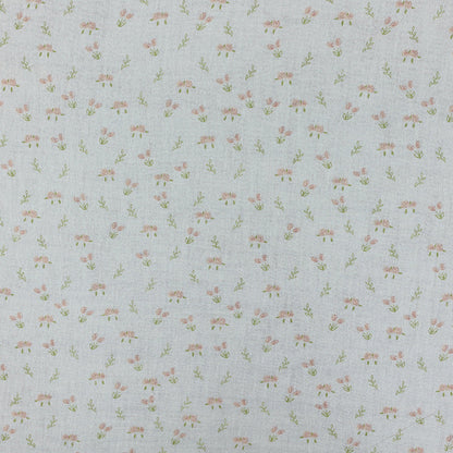 Cotton Double Gauze Fabric, Small Floral & Bow Prints (6) - Pink Small Flower 2