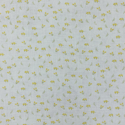 Cotton Double Gauze Fabric, Small Floral & Bow Prints (6) - Small Yellow Flower
