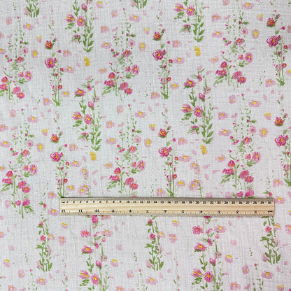 Cotton Double Gauze Fabric, Vine & Bear Prints (6) - Vine Flower