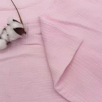 Double-Layer Cotton Gauze Fabric, Soft Crinkle Woven for Loungewear - Light Pink 8#