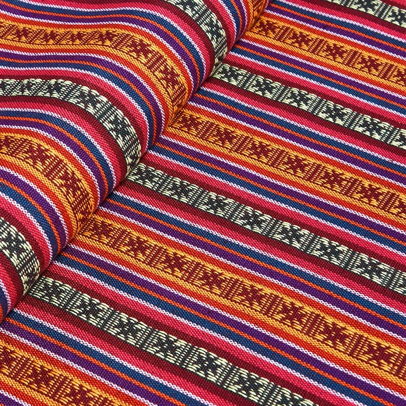 Ethnic Cotton Linen Tablecloth Fabric, Vintage Woven for Home Decor - 28#