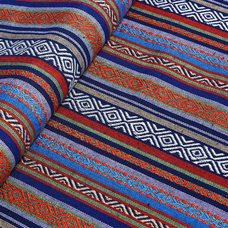 Ethnic Cotton Linen Tablecloth Fabric, Vintage Woven for Home Decor - 26#