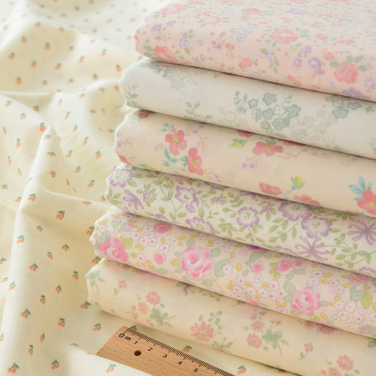 Floral Double Gauze Cotton Fabric - Home Decor & Apparel by the Yard
