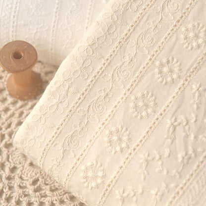 Geometric Embroidered Eyelet Cotton - Detail View