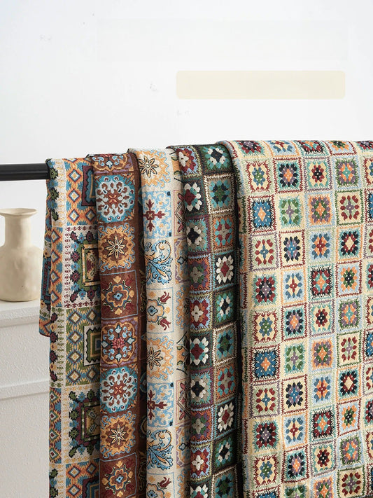 Heavy Poly Jacquard Check Fabric, for Upholstery & Cushions