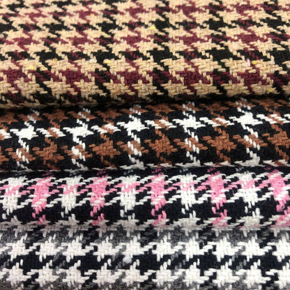 Houndstooth Tweed Fabric, 4 Colors for Jackets, Pants & Decor