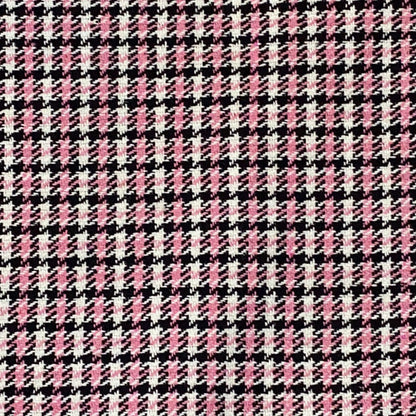 Houndstooth Tweed Fabric, 4 Colors for Jackets, Pants & Decor - Pink