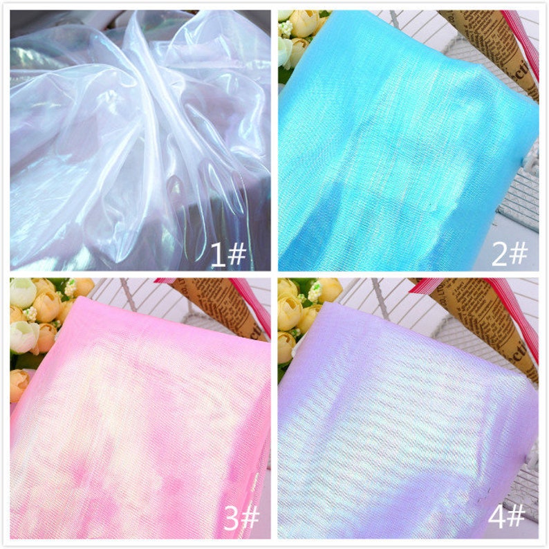 Iridescent Holographic Gauze Fabric, 150 cm Wide