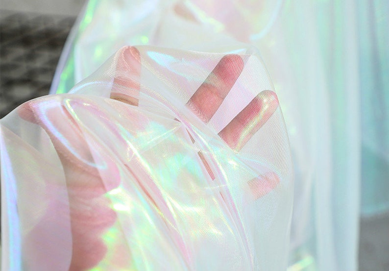 Iridescent Holographic Gauze Fabric, 150 cm Wide
