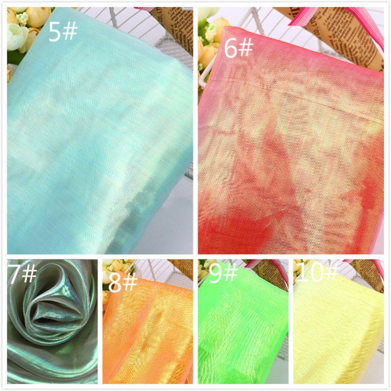 Iridescent Holographic Gauze Fabric, 150 cm Wide