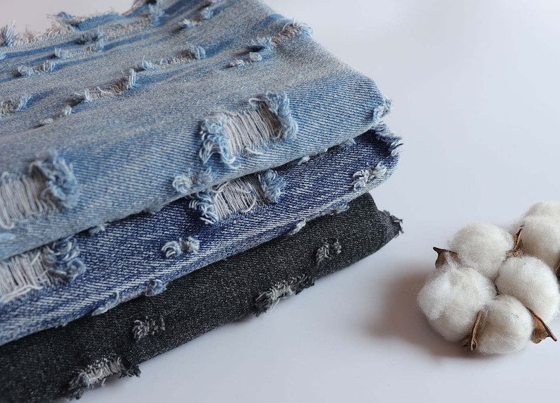 Denim Fabric, 100% Cotton for Jeans & Jackets - As Shown