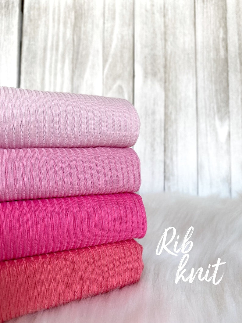 Rib Knit Fabric, 4x2 Stretch Knit for Apparel & Crafts