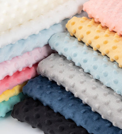 Soft Minky with Small Dots, Dimple Dot Fleece for Baby Blankets