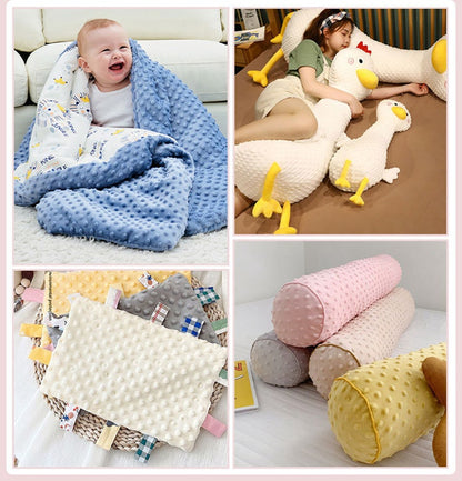Soft Minky with Small Dots, Dimple Dot Fleece for Baby Blankets