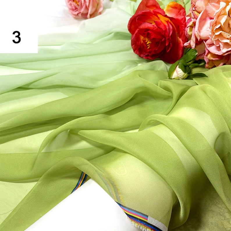 Ombre Chiffon Fabric, Lightweight 2-Tone for Dresses & Scarves
