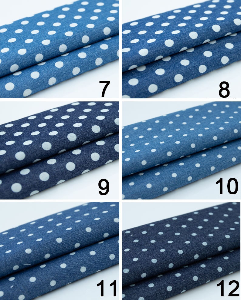 Blue Printed Denim Fabric, Lightweight for Jackets & Dresses