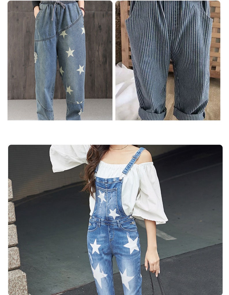 Blue Printed Denim Fabric, Lightweight for Jackets & Dresses