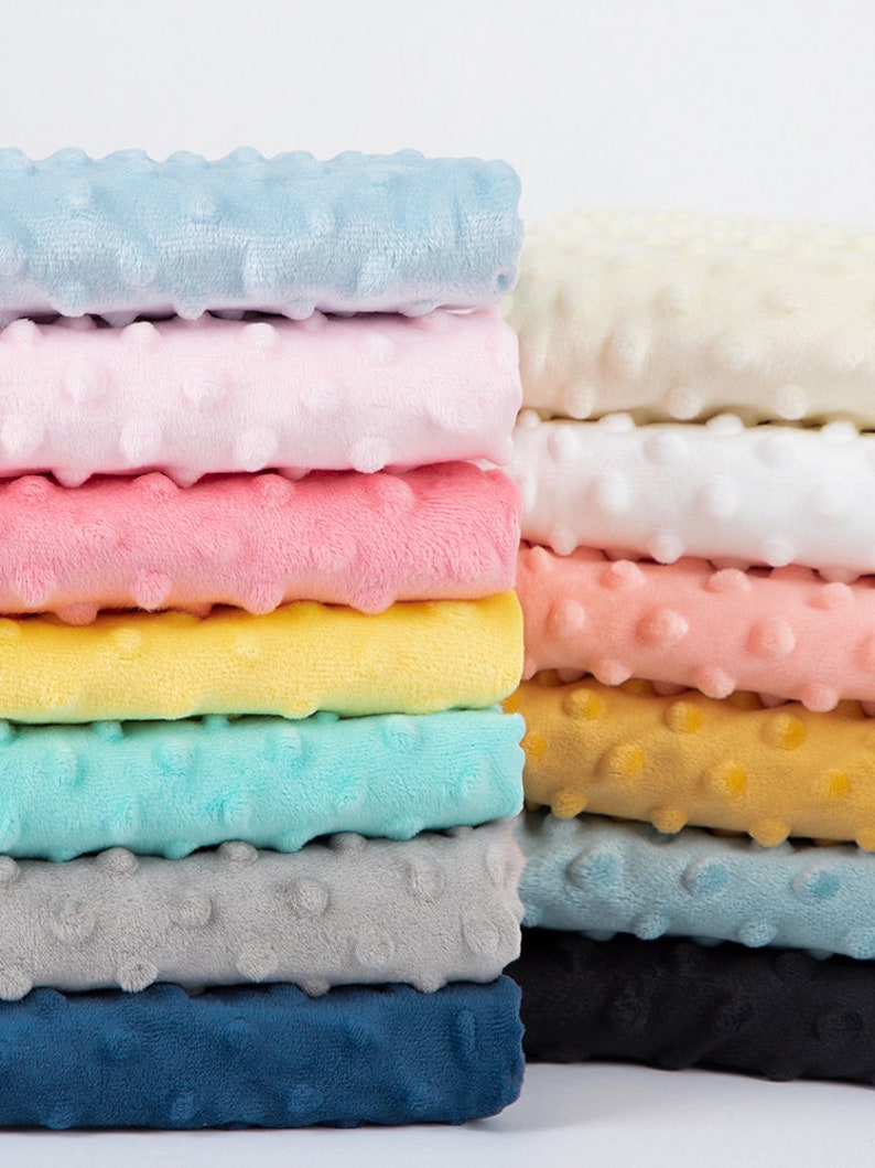 Soft Minky with Small Dots, Dimple Dot Fleece for Baby Blankets